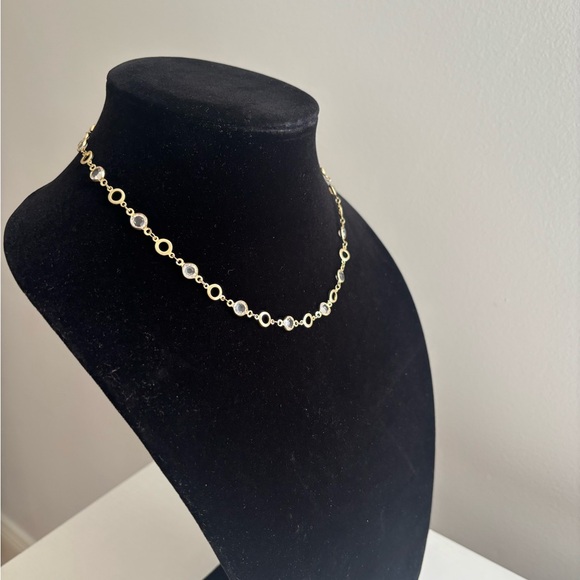 Gold Crystal Station Necklace - Women Jewelry - Picture 3 of 8